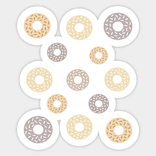 Donuts pattern - brown and beige. Sticker